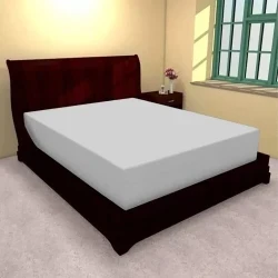 Husa de pat cu elastic din jerse, alb, 180x200 cm -HRT48