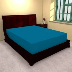 Husa de pat cu elastic din jerse, albastru, 160x200 cm -HRT39