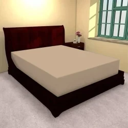 Husa de pat cu elastic din jerse, cappucino, 100x200 cm -HRT30