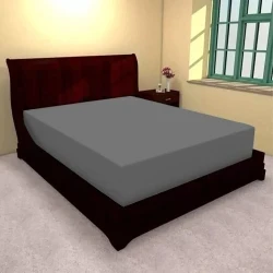 Husa de pat cu elastic din jerse, gri, 160x200 cm -HRT37