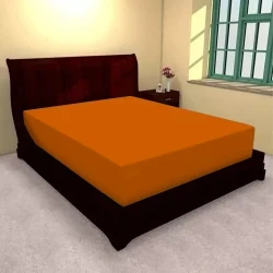 Husa de pat cu elastic din jerse, portocaliu, 100x200 cm -HRT27