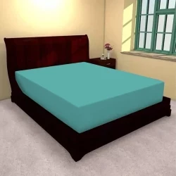 Husa de pat cu elastic din jerse, turcoaz, 160x200 cm -HRT36