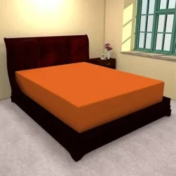 Husa de pat cu elastic din tricot, portocaliu, 140x200 cm -HRT7