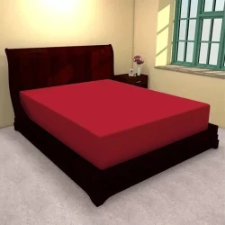 Husa de pat cu elastic din tricot, rosu, 180x200 cm -HRT20